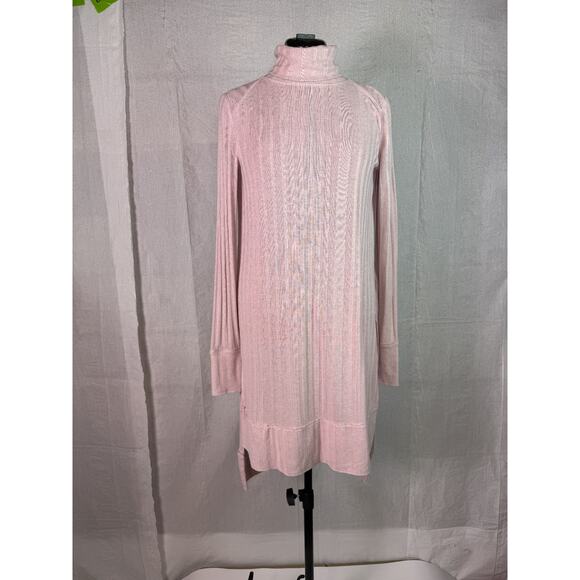 Free People Tops - Free People Espresso Rib Top Tunic Pale Mauve Sweater Womens Size Medium C731